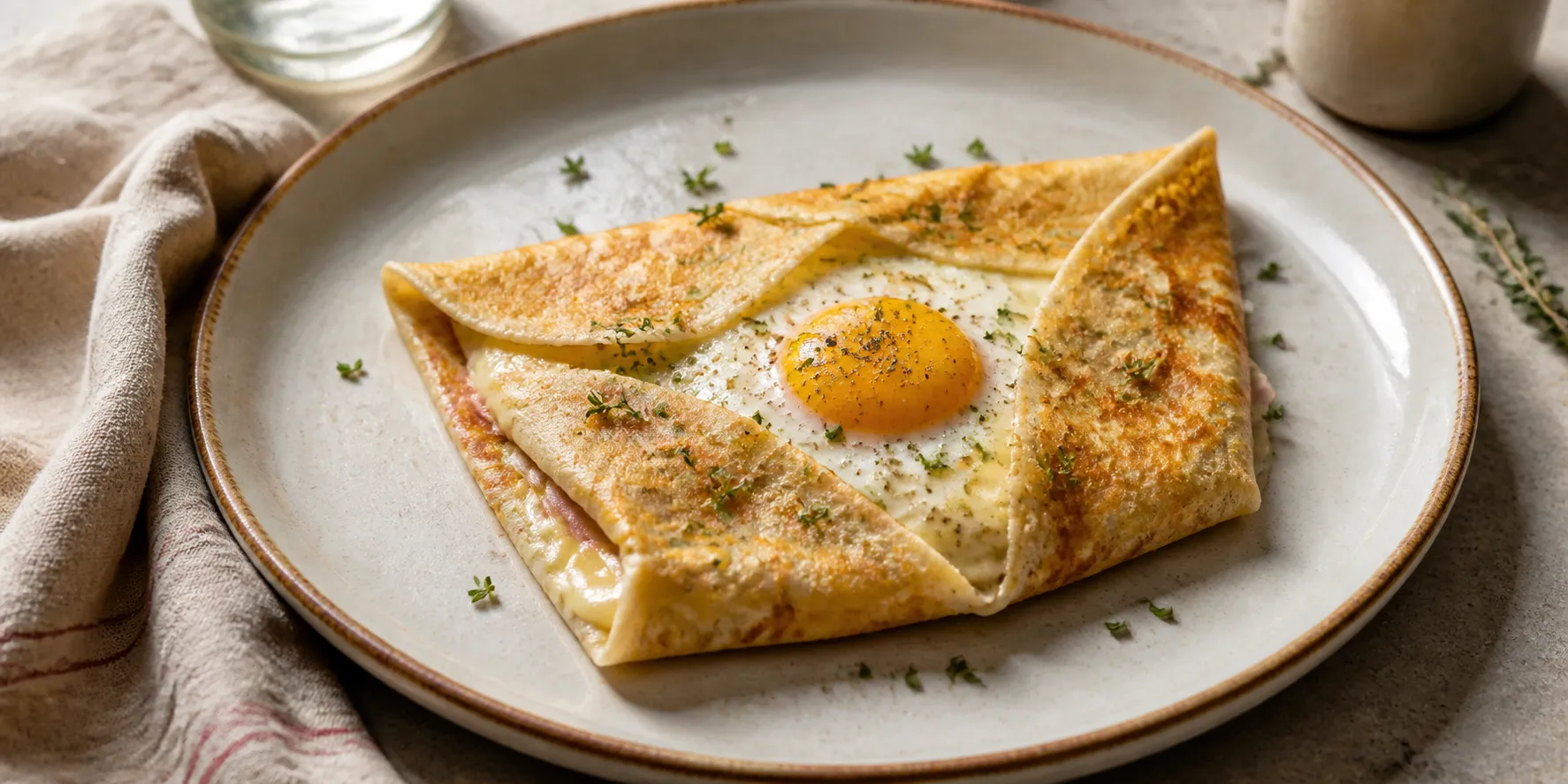 Crêpe Complète with Panko-Crusted Ham