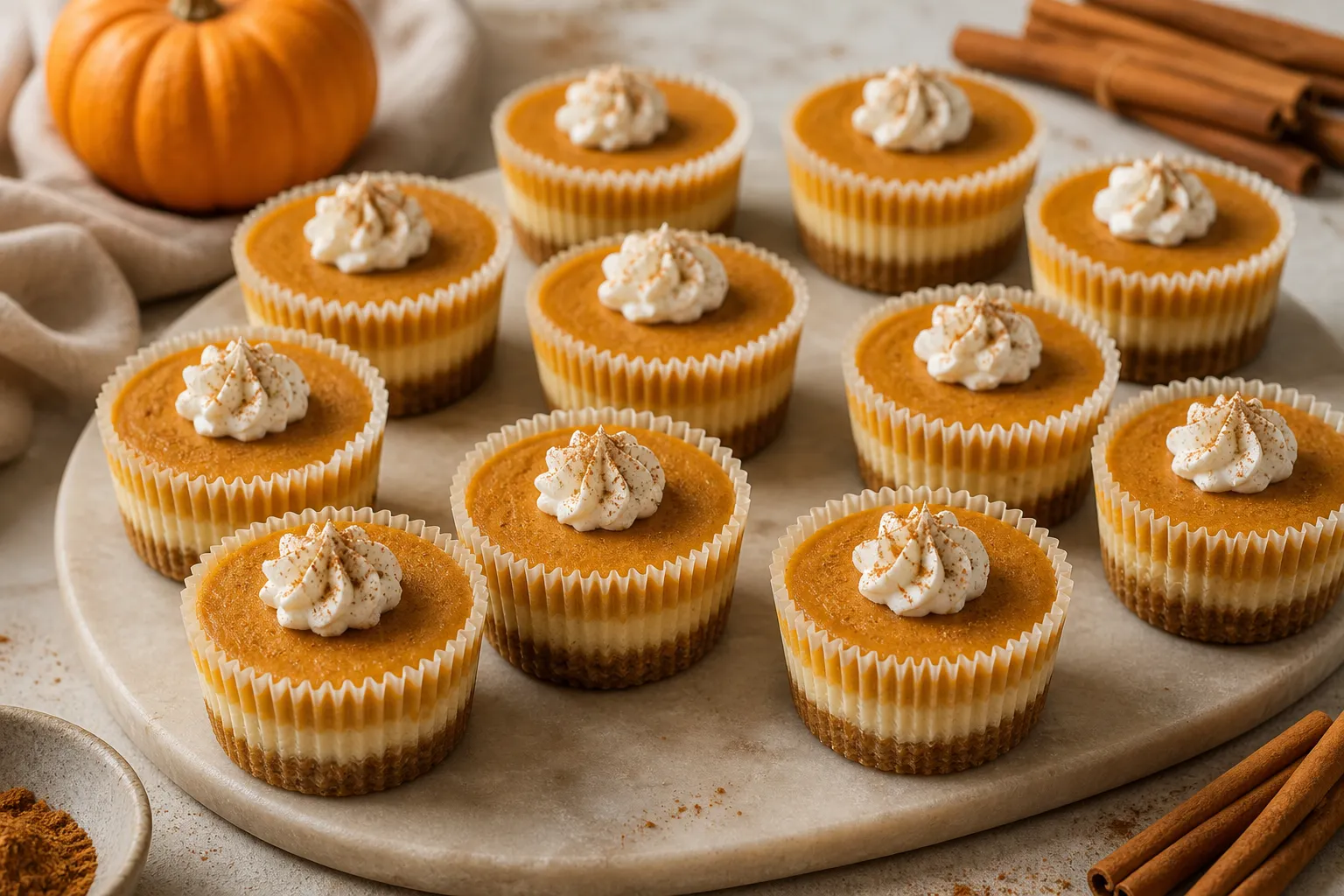 Mini Pumpkin Cheesecakes